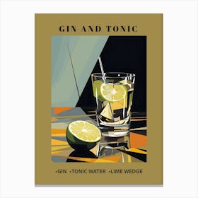 Gin And Tonic, Modern Minimalist Cocktail Art Print Canvas Print