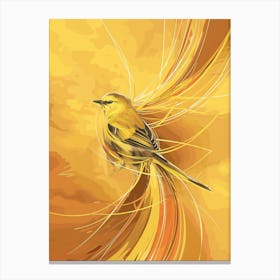 golden bird with swirls Canvas Print