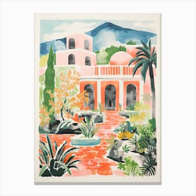 Generalife Gardens Abstract Riso Style 3 Canvas Print