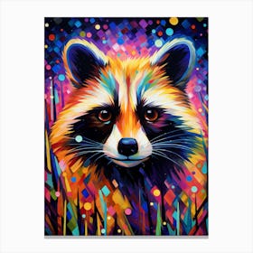 A Guadeloupe Raccoon Vibrant Paint Splash 3 Canvas Print
