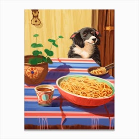 Dog And Pasta 3 Canvas Print