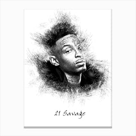 21 Savage Drawing Canvas Print