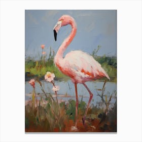 Bird Painting Greater Flamingo 3 Canvas Print