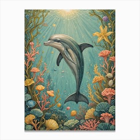 Dolphin Dreams Under The Sea Canvas Print