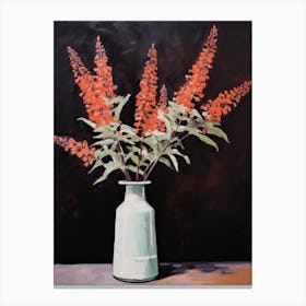 Bouquet Of Russian Sage Flowers, Autumn Fall Florals Painting 0 Canvas Print