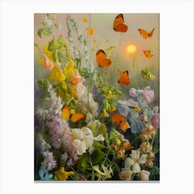 Butterflies In The Meadow Canvas Print