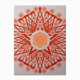 Geometric Abstract Glyph Circle Array in Tomato Red n.0296 Canvas Print