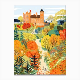 Sissinghurst Castle Garden, United Kingdom In Autumn Fall Illustration 1 Canvas Print