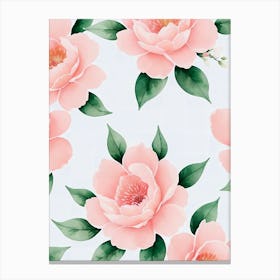 Pink Peony Wallpaper Canvas Print