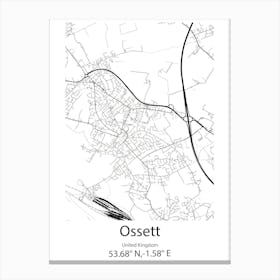 Ossett,United Kingdom Minimalist Map Leinwandbilder