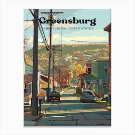 Greensburg Pennsylvania Street Travel Art Canvas Print