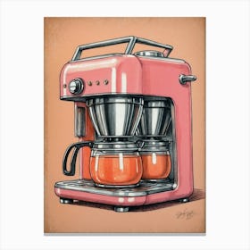 Pink Coffee Maker Canvas Print