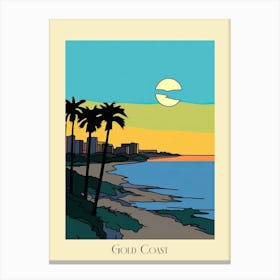 Poster Of Minimal Design Style Of Gold Coast, Australia1 Canvas Print