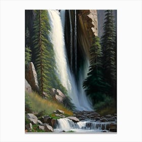 Horsetail Falls, United States Peaceful Oil Art  (1) Canvas Print