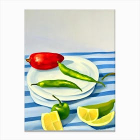 Serrano Pepper Tablescape vegetable Canvas Print