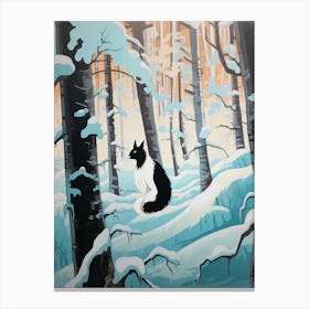 Winter Skunk 1 Illustration Canvas Print