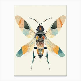 Colourful Insect Illustration Wasp 13 Canvas Print