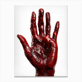 Creepy Textured Bloody Handprint Detailed With High Contrast Shadows Implying A Three Dimensional (4) Canvas Print