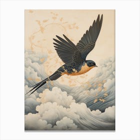 Barn Swallow 1 Gold Detail Painting Canvas Print