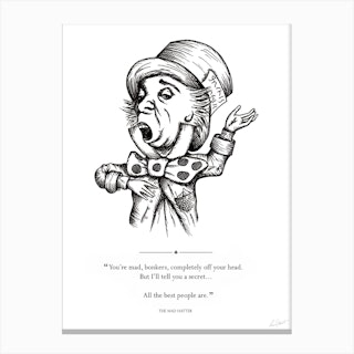 Alice In Wonderland The Mad Hatter Canvas Print