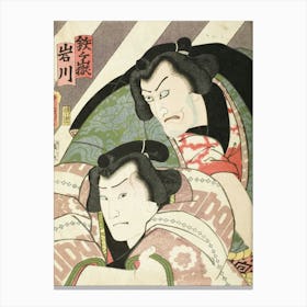 Actors Ichikawa Ebizō V As Tetsugatake And Onoe Kikugorō Iv As Iwakawa By Utagawa Kunisada Canvas Print