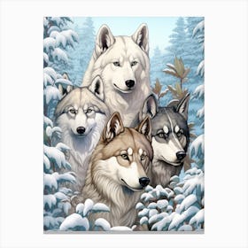 Wolf Pack Scenery 4 Canvas Print