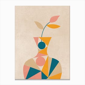 Colorful Geometric Potted Plant Canvas Print