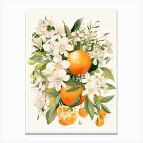 Oranges And Flowers 5 Canvas Print