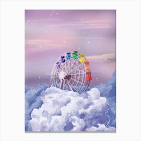 Pink Clouds Ferris Wheel Canvas Print