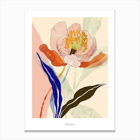 Colourful Flower Illustration Poster Peony 4 Canvas Print