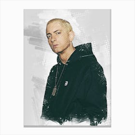 Eminem Rapper Portrait Painting Canvas Print