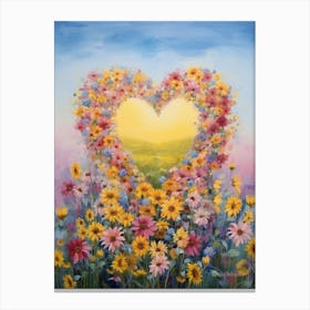 Wildflowers In Heart Formation 2 Canvas Print