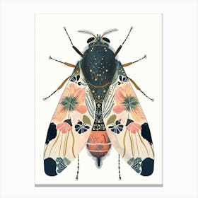 Colourful Insect Illustration Fly 16 Canvas Print