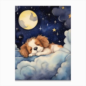 Baby Puppy 2 Sleeping In The Clouds Canvas Print