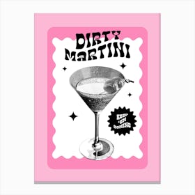 Vintage Dirty Martini Disco Ball Collage Canvas Print