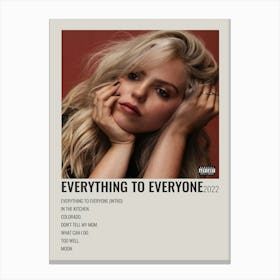 Everything To Every By Renee Rapp 4 Canvas Poster Bedroom Decor Canvas Print