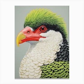 Ohara Koson Inspired Bird Painting Crested Caracara 4 Canvas Print