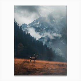 Stag In The Mountains Canvas Print