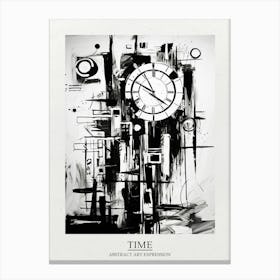 Time Abstract Black And White 5 Poster Canvas Print