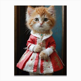 Cat In A Dress 5 Canvas Print