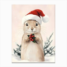 Santa Squirrel 1 Canvas Print