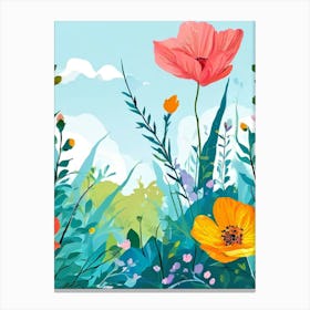 Poppies In The Meadow 3 Canvas Print