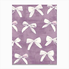White And Lilac Bows 1 Pattern Canvas Print