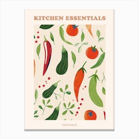 Vegetable Selection Illustration Poster 4 Canvas Print