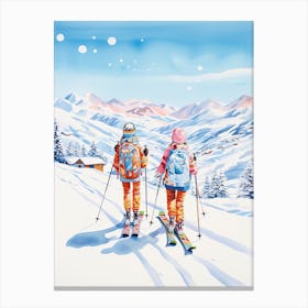 Heavenly Mountain   California Nevada Usa, Ski Resort Illustration 0 Canvas Print