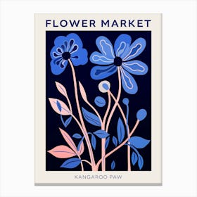 Blue Flower Market Poster Kangaroo Paw 1 Canvas Print