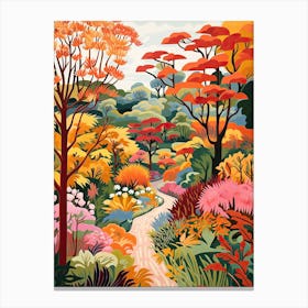 Royal Botanic Gardens, Melbourne, Australia In Autumn Fall Illustration 1 Canvas Print