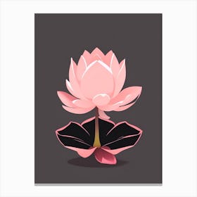 A Pink Lotus In Minimalist Style Vertical Composition 30 Canvas Print