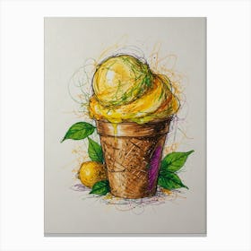 Lemon Ice Cream Canvas Print