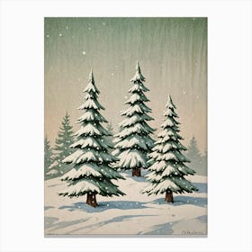 Three Christmas Trees no1 Canvas Print